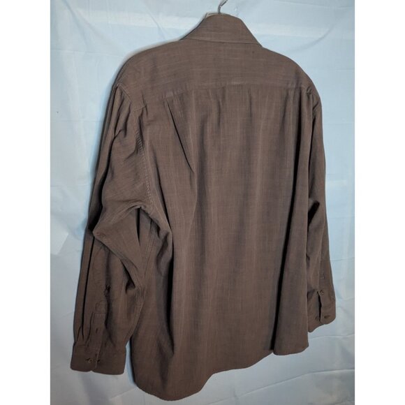 Born Men's Brown Button Cotton Bamboo Handcrafted Long Sleeve Shirt SZ XL - Picture 6 of 9